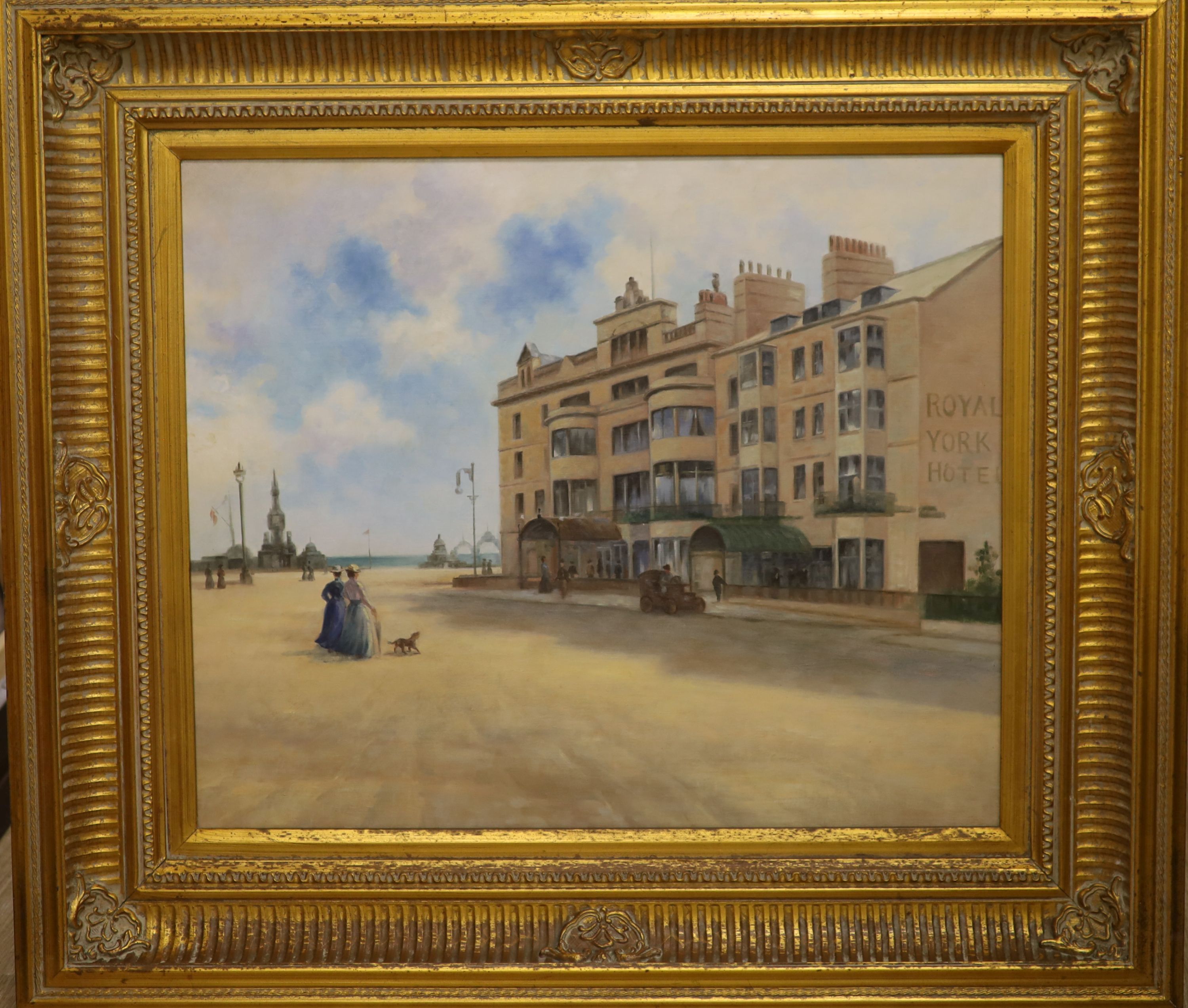 After Clem Lambert, oil on canvas, The Royal York Hotel, Brighton, 50 x 60cm